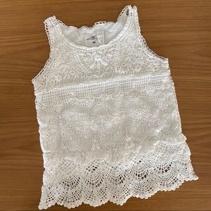H&M girls 4/6 Lace tank top, creamy white